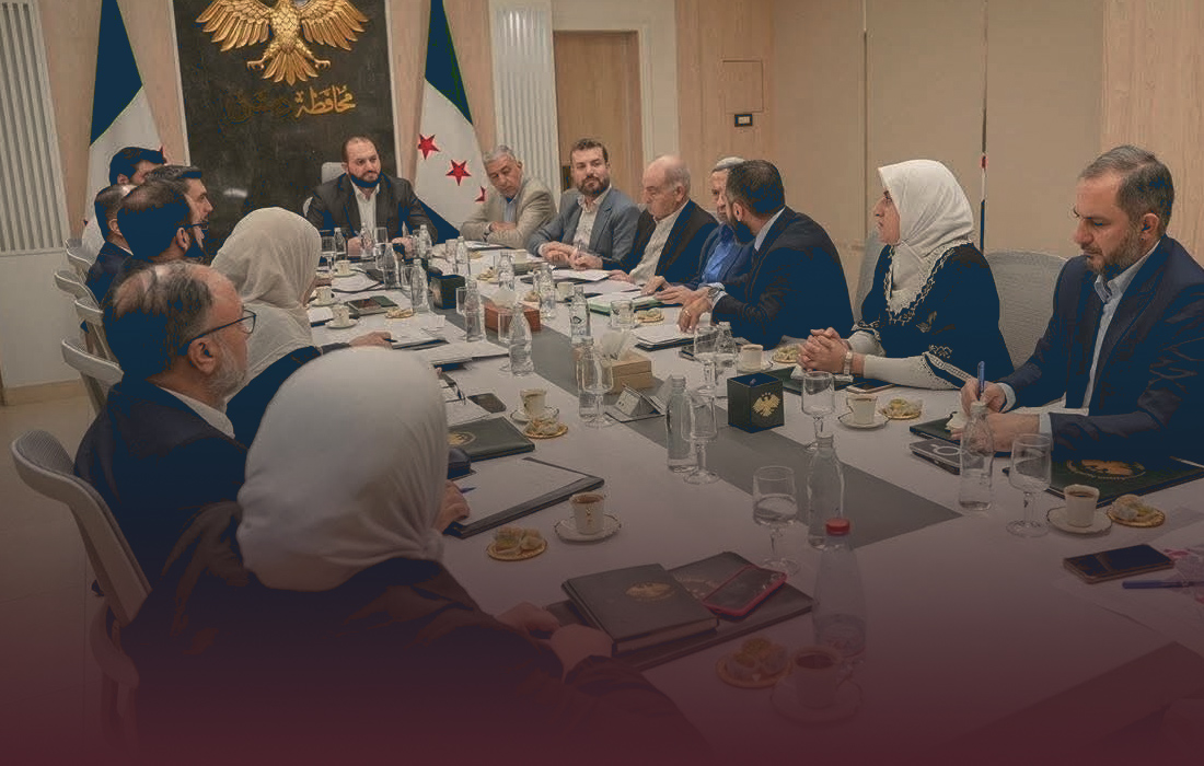 اجتماع محافظة دمشق من أجل الترميم في مخيم اليرموك